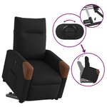 vidaXL Fauteuil inclinable électrique noir tissu