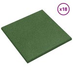 vidaXL Dalles de Protection Anti-Chute 18 Pièces Vert 50 x 50 cm