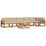 vidaXL Ensemble de canapés d'extérieur 7 Pièces Naturel et Beige
