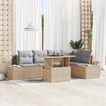 vidaXL Ensemble de salle à manger pour jardin 6 Pièces Beige  Gris