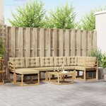 vidaXL Ensemble de canapés d'extérieur 8 pc Blanc et Beige