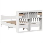 vidaXL Cadre de lit sans matelas blanc 140x190 cm bois de pin massif