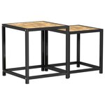 vidaXL Tables à thé 2 Pièces MDF Noir et jaune