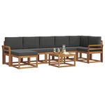 vidaXL Ensemble de canapés d'extérieur 8 Pièces Naturel et Anthracite