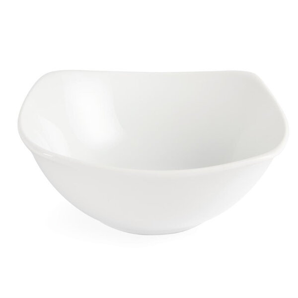Bol carré à bords ondulés blancs 180(l)mm - lot de 12 - olympia -  - porcelaine 180x65mm