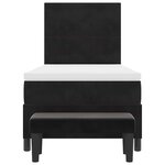 vidaXL Lit Box Spring avec Matelas & Banc Noir 80x200 cm Velours