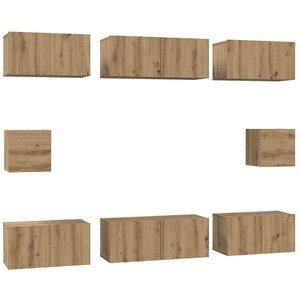 vidaXL Ensemble meuble TV 8 Pièces Chêne artisanal Bois d'ingénierie