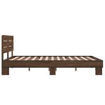 vidaXL Cadre de lit chêne marron 140x190 cm bois d'ingénierie et métal
