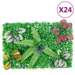  vidaXL Clôture à plantes artificielles 24 Pièces vert 40x60 cm