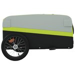vidaXL Remorque de vélo noir et vert 45 kg fer