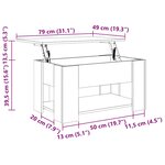 vidaXL Table basse Chêne fumé 79x49x41 cm Bois d'ingénierie