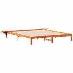 vidaXL Cadre de lit avec tables de chevet Brun cire 200 x 220 cm