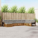 vidaXL Ensemble de canapés d'extérieur 8 Pièces Gris Naturel et Clair