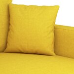 vidaXL Ensemble de canapés 3 Pièces avec coussins jaune clair tissu