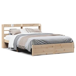 vidaXL Cadre de lit avec tête de lit sans matelas 120x190 cm