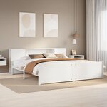 vidaXL Lit bibliothèque sans matelas blanc 200x200 cm bois pin massif
