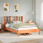 vidaXL Lit bibliothèque sans matelas cire marron 120x200 cm pin massif
