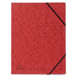 Chemise À Élastique Sans Rabats Carte Lustrée 355gm2 - A4 - Rouge - X 25 - Exacompta