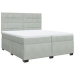 vidaXL Sommier à lattes de lit et matelas Gris clair 200x200cm Velours