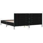 vidaXL Cadre de lit noir 180x200 cm bois d'ingénierie et métal