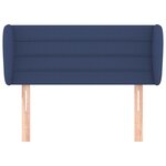 vidaXL Tête de lit avec oreilles Bleu 93x23x78/88 cm Tissu