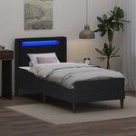 vidaXL Cadre de lit avec matelas 90 x 190 cm Noir