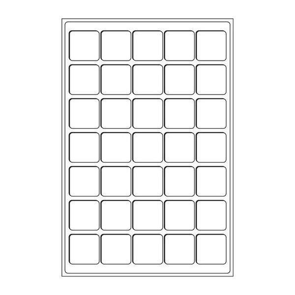 Plateaux numismatiques Leuchtturm format L à 35 cases carrées.