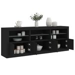 vidaXL Buffet avec lumières LED noir 181 5x37x67 cm