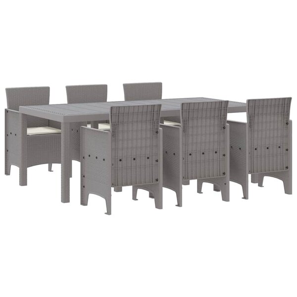 vidaXL Ensemble de salle à manger pour jardin 7 Pièces Gris clair