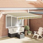 vidaXL Auvent Rétractable Vert et jaune 300 x 250 cm