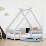 Lit cabane enfant TAHUKA 90 x 160 gris clair