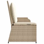 vidaXL Banc inclinable de jardin avec coussins beige résine tressée