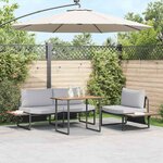vidaXL Ensemble de salle à manger pour jardin 3 Pièces Gris clair Acier