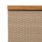 vidaXL Boîte de rangement de jardin beige résine tressée bois d'acacia