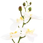 vidaXL Plante orchidée artificielle avec pot Blanc 45 x 15 x 65 cm