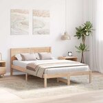 vidaXL Cadre de lit Marron 140 x 190 cm Bois de pin massif