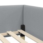 vidaXL Cadre de lit d'angle Gris clair 90 x 190 cm tissu