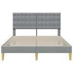 vidaXL Cadre de lit avec tête de lit Gris clair 120 x 190 cm Tissu