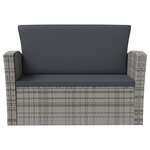 vidaXL Salon de jardin 8 Pièces avec coussins résine tressée gris