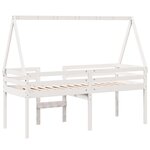 vidaXL Lit haut avec toit blanc 90x200 cm bois de pin massif