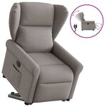 vidaXL Fauteuil inclinable électrique taupe tissu
