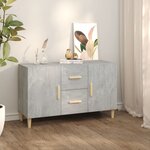 vidaXL Buffet gris béton 100x36x60 cm bois d'ingénierie
