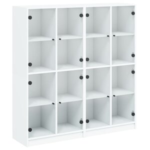 vidaXL Bibliothèque avec portes blanc 136x37x142 cm bois d'ingénierie