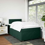 vidaXL Sommier à lattes de lit et matelas Vert foncé 120x200cm Velours