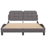 vidaXL Cadre de lit avec LED sans matelas gris 140x190 cm