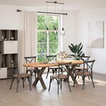 vidaXL Table à manger marron clair bois de chêne massif ovale