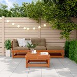 vidaXL Ensemble de salon de jardin 4 Pièces Brun cire Bois de pin massif