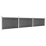 vidaXL Ensemble de panneau de clôture WPC 526x105 cm Noir