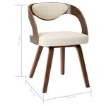 vidaXL Chaises à manger lot de 6 crème bois courbé et similicuir