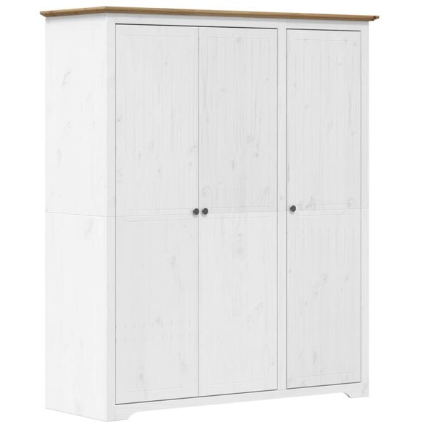 vidaXL Garde-robe BODO blanc marron 146x53 5x173 cm bois massif de pin
